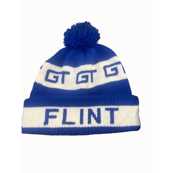 Blue & White GT Flint Port Huron" Knit Pom Beanie Grand Trunk - Picture 1 of 7